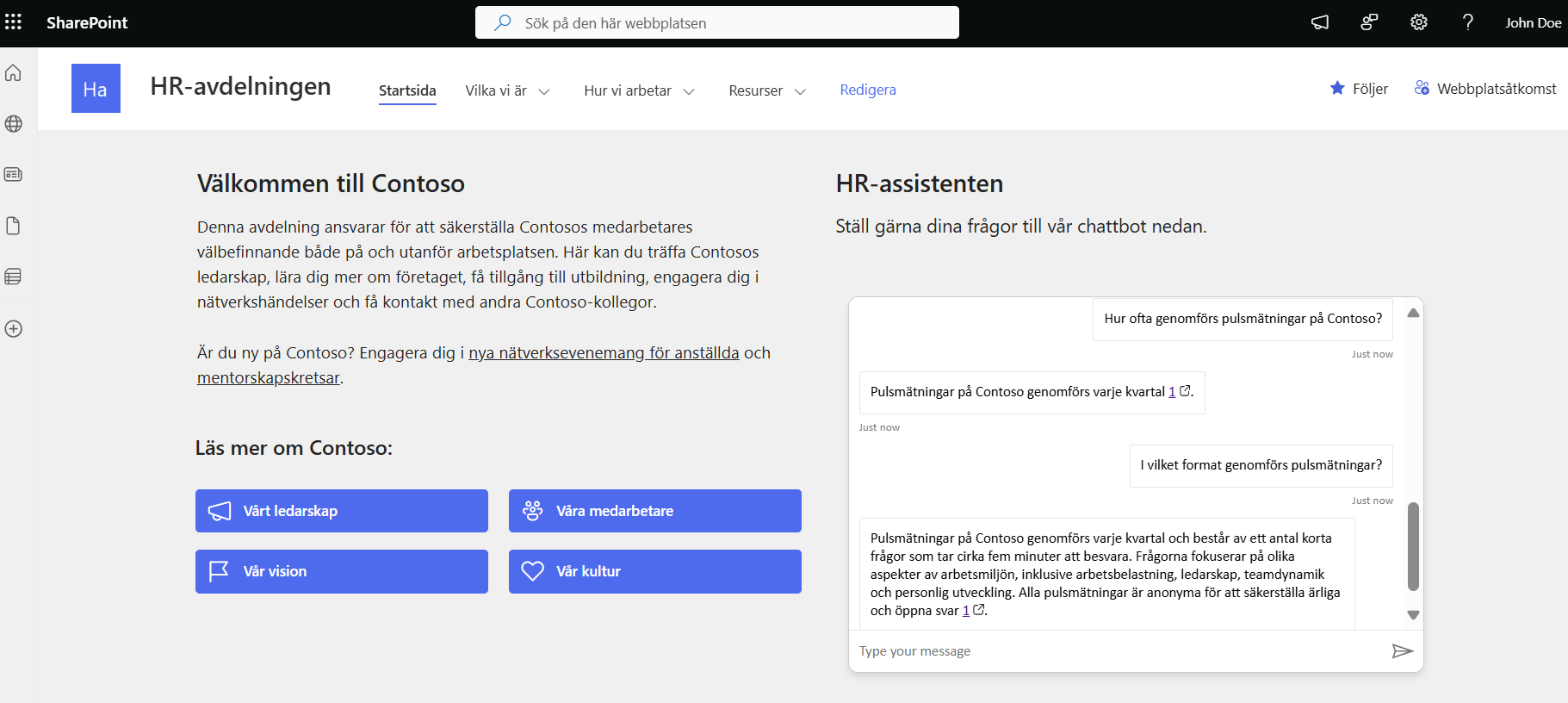 Chattbot i SharePoint